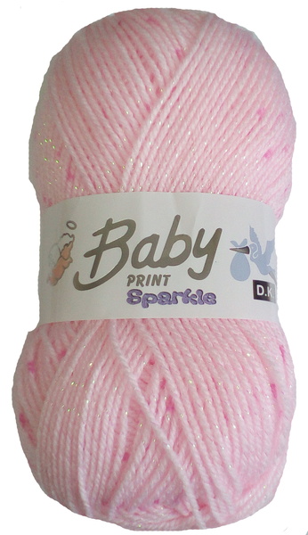 Baby Care Sparkle Prints 10 x100g Balls Pink - Click Image to Close